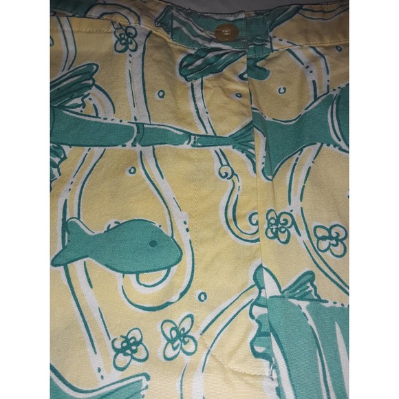 Vtg Lilly Pulitzer South Ocean Blvd Aquatic Print Cropped Pants 12 - Picture 3 of 4